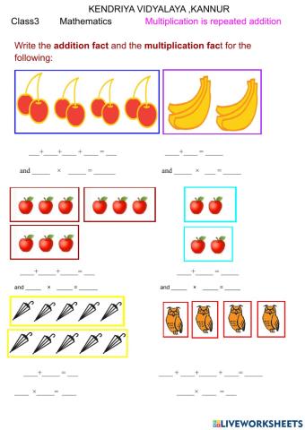 Multiplication as repeated addition