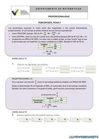 PROPORCIONAL 2. PORCENTAJES