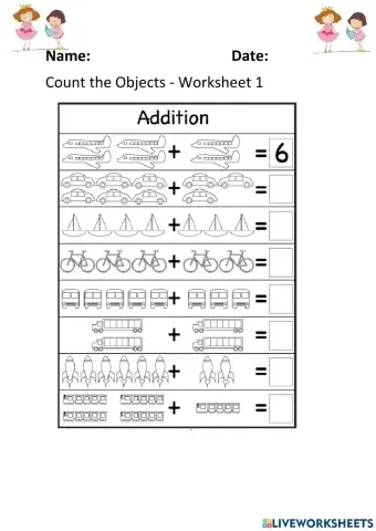 Count the Objects Worksheet 1