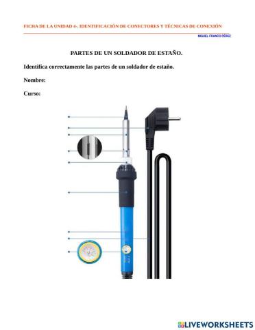 Partes Soldador Estaño