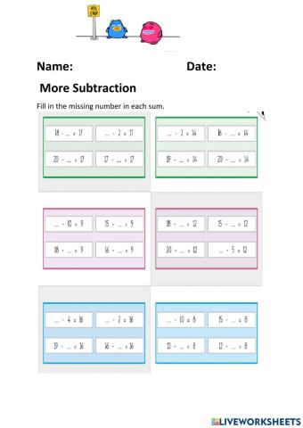More Subtraction