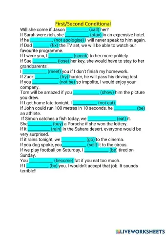 First-Second Conditional