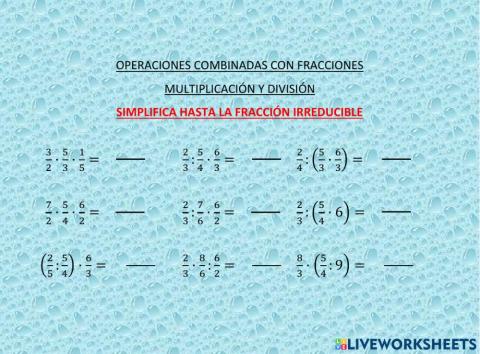 Multiplicación y división de fracciones
