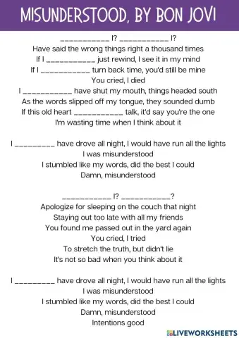 Misunderstood - Bon Jovi