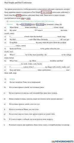 Past Continuous and Past Simple