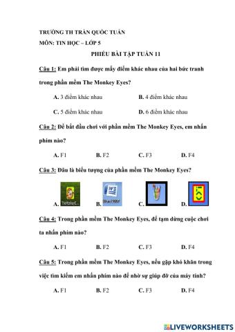BT tin học lớp 5 - tuần 11