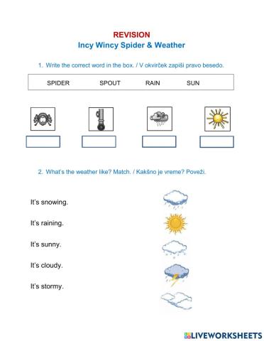 Incy Wincy & Weather (revision)