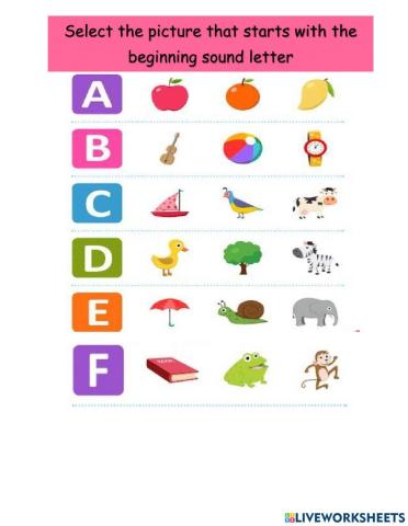 Beginning sound ABC