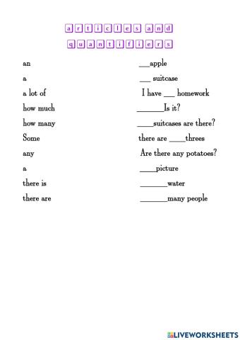 Articles and quantifiers