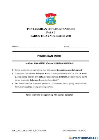 Pbd fasa 3 pendidikan muzik tahun 3