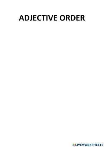 Portada Adjective order
