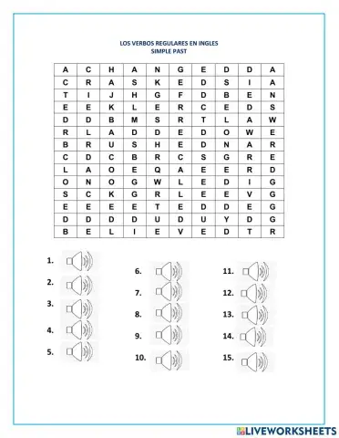 Los verbos regulares en ingles simple past