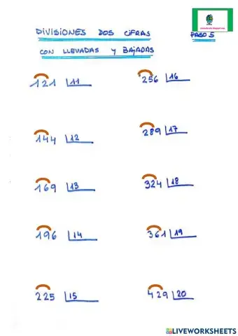 Divisiones dos cifras