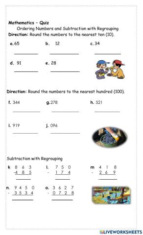 Roundin Numbers & Subtraction with Regrouping