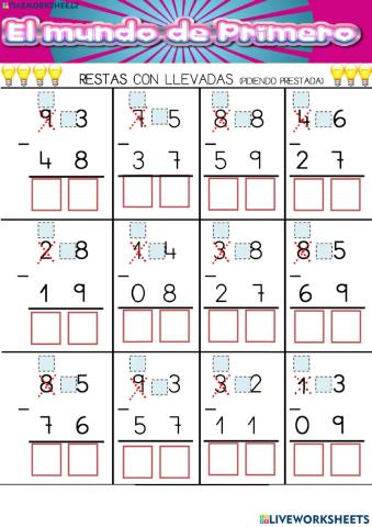 Restas con llevadas