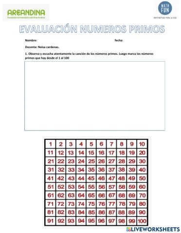 evaluacion numeros primos