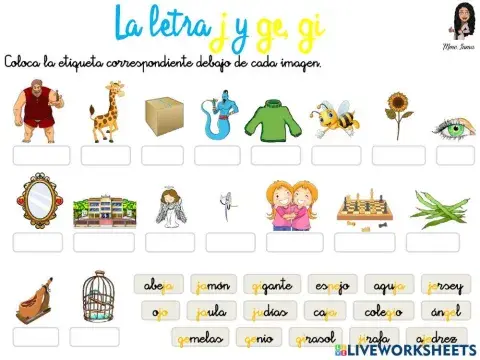 Las letras j y g (e, i)