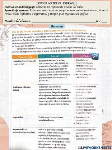 Modos y tiempos verbales en los reglamentos