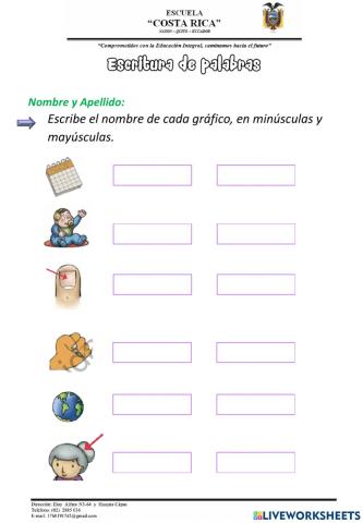 Escritura de palabras