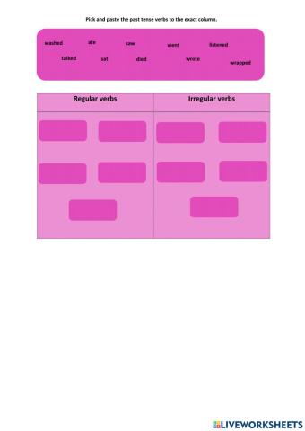 Regular irregular verbs