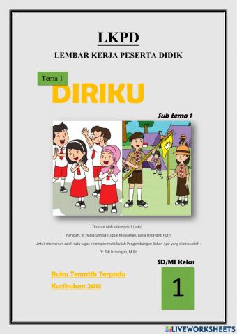 LKPD Sub Tema 1 Kelas 1