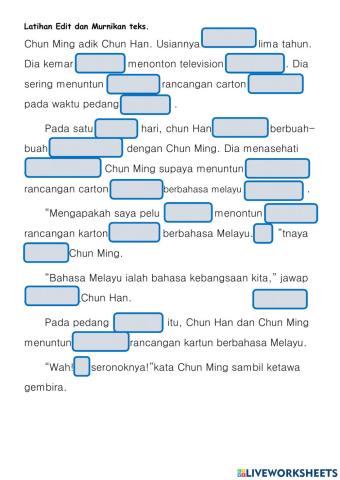 Latihan Edit dan Murnikan teks Tahun 4