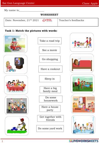 Worksheet apple