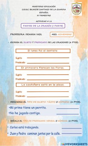 Oración gramatical 1