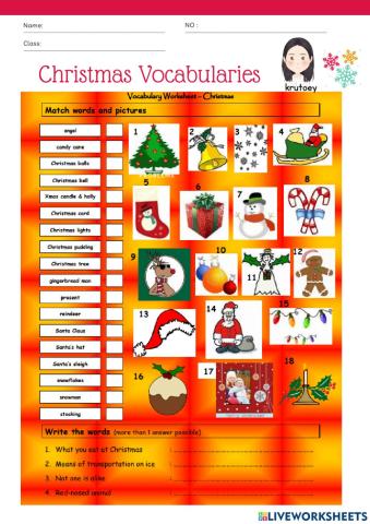Christmas Vocabularies