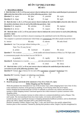 K10 ôn tập dkl2 hk 1