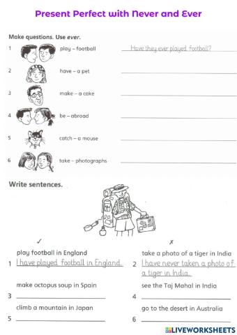 J5A Present Perfect with Never and Ever