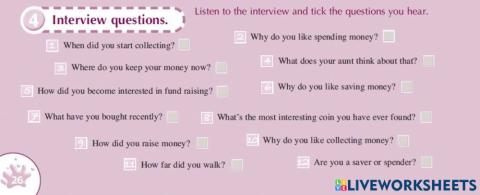 Activity 1, CB p.22 and Activity 4, SB p.26