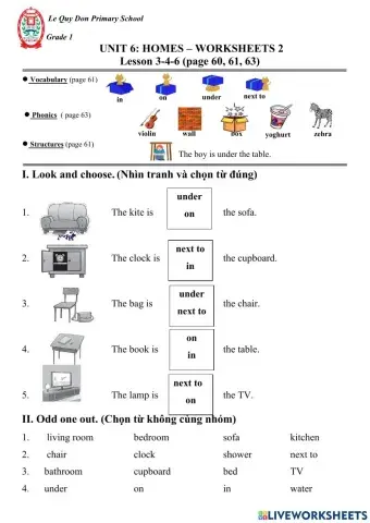 Grade 1 - Unit 6- WS2