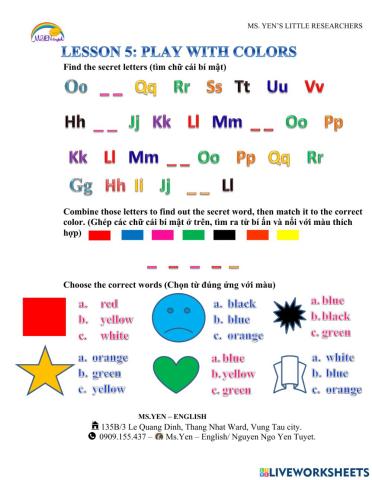 Lesson 5: play with colors