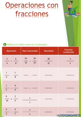 Operaciones con fracciones