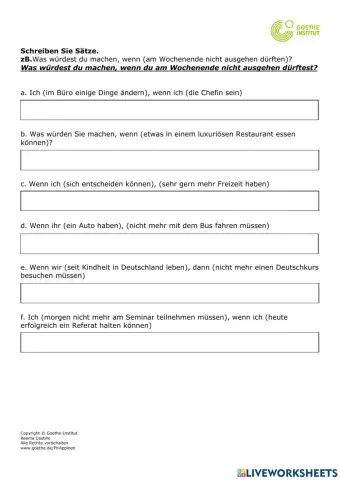 Übung: Modalverben im Konjunktiv II