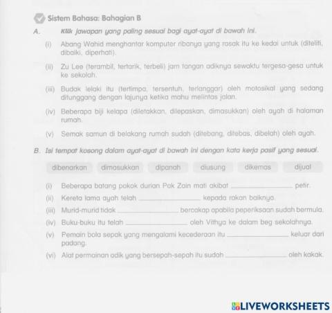 Kata Kerja Pasif