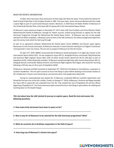 Read for specific information