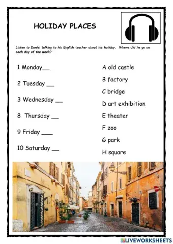 Holiday Places KET Listening