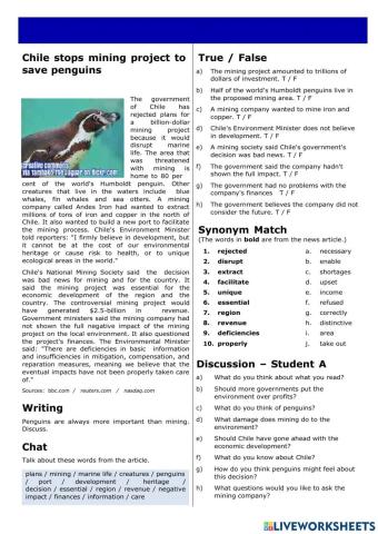 Chile stops mining project to save penguins