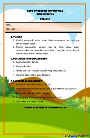 Lkpd interaktif matematika perbandingan