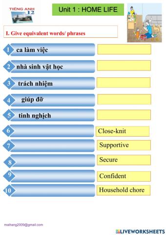 Unit 1 : HOME LIFE reading