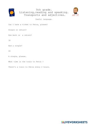 Transportation. Useful language.