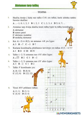 Atstumas tarp taškų