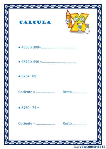 Multiplicaciones y divisiones