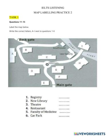 Ielts listening map labelling 2