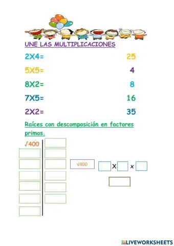 Descomposicion de raices con numeros primos