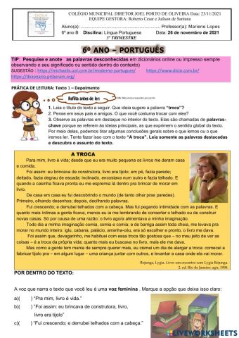 Reflexão - Leitura e Analise