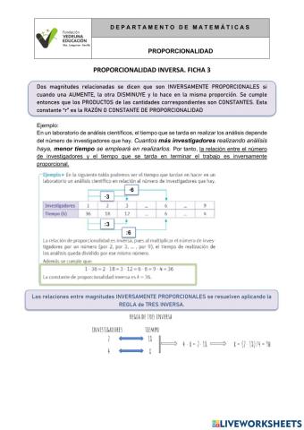 Proporcionalidad inversa