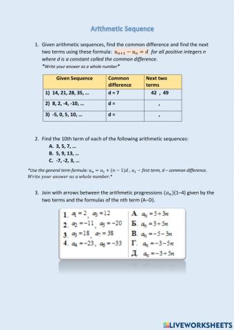 Arithmetic sequence